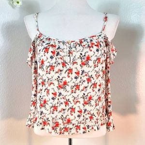 TERRACE OFF SHOULDER FLORAL TOP BELL SLEEVES WOMEN SIZE SMALL